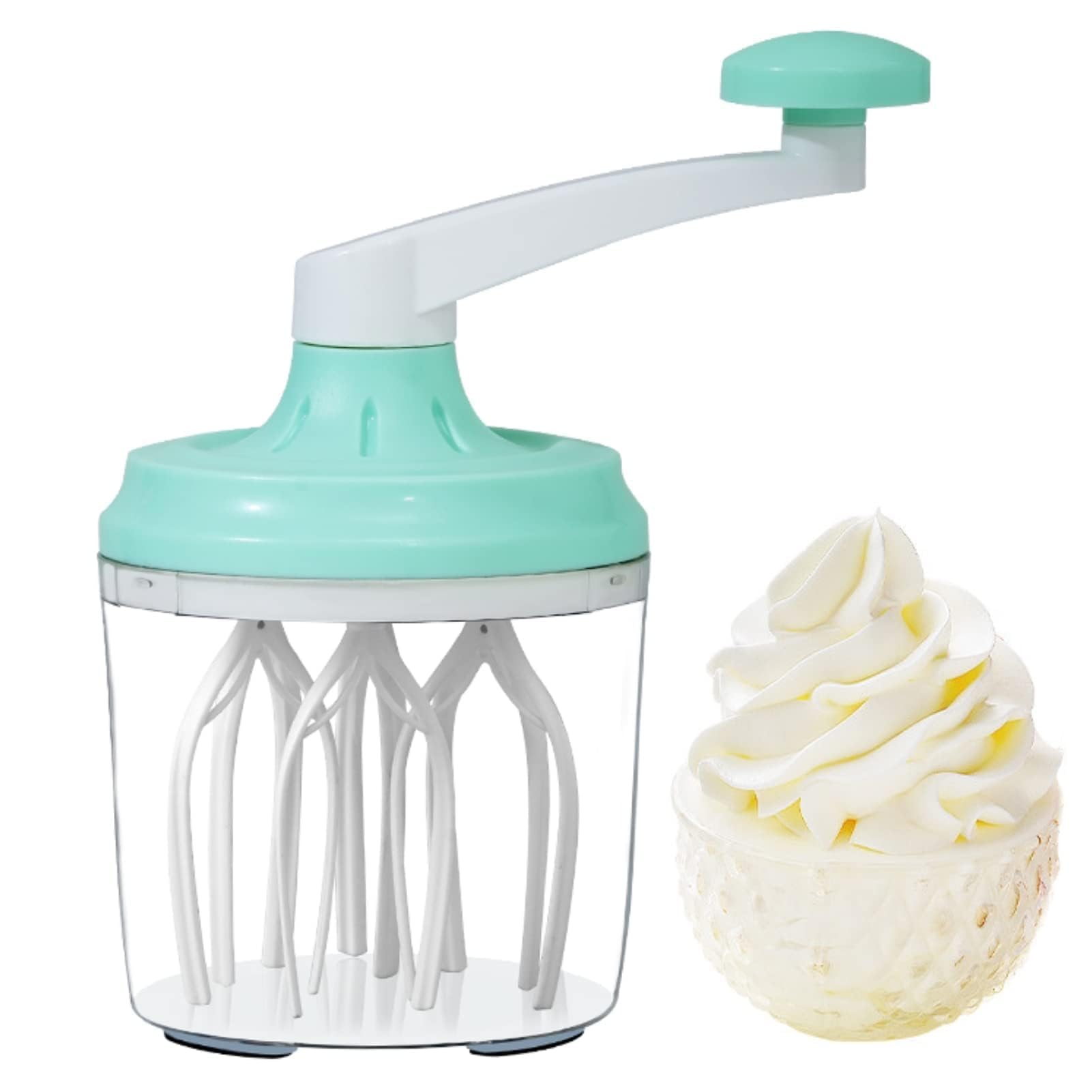 1200ml Hand Mixer, Kitchen Rotary Manual Whisk Egg Beater Crank Cream Whisking for Cooking Baking
