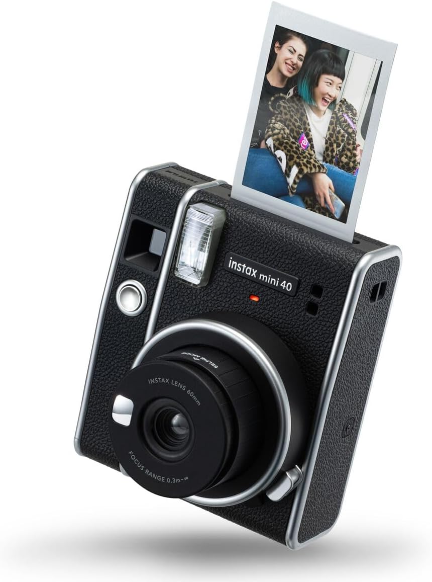 INSTAX Mini 40 Instant Film Camera Black with Auto Exposure Selfie Lens