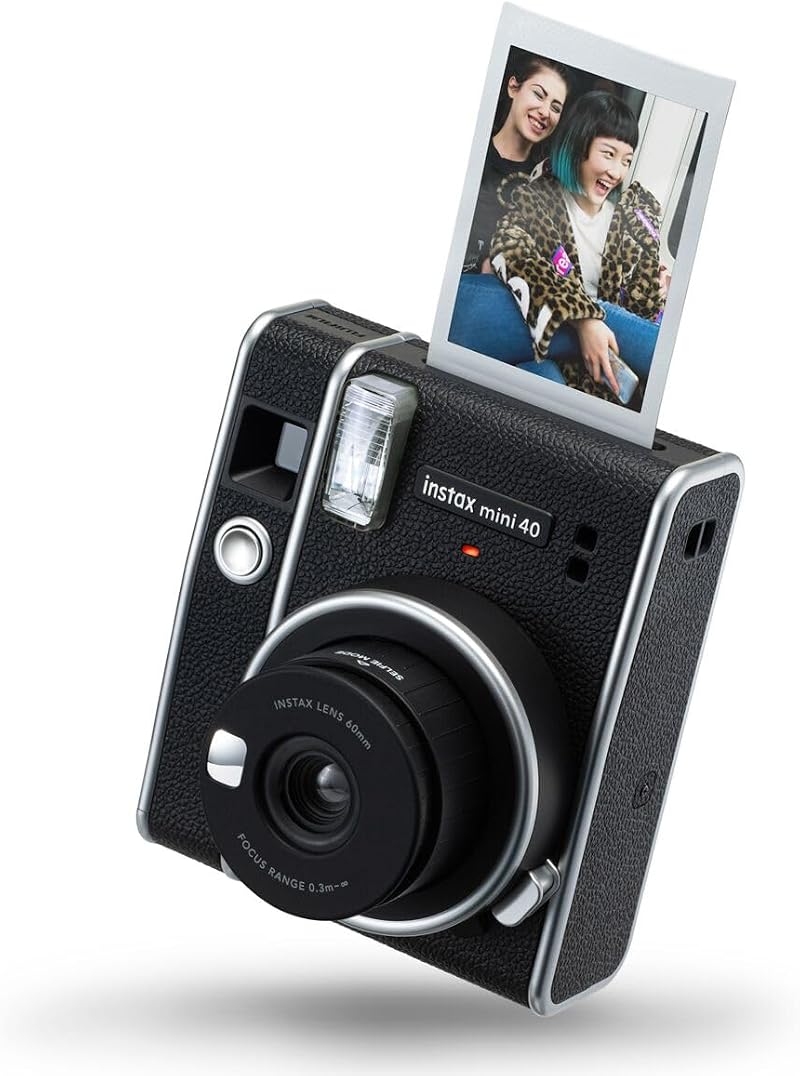 INSTAX Mini 40 Instant Film Camera Black with Auto Exposure Selfie Lens
