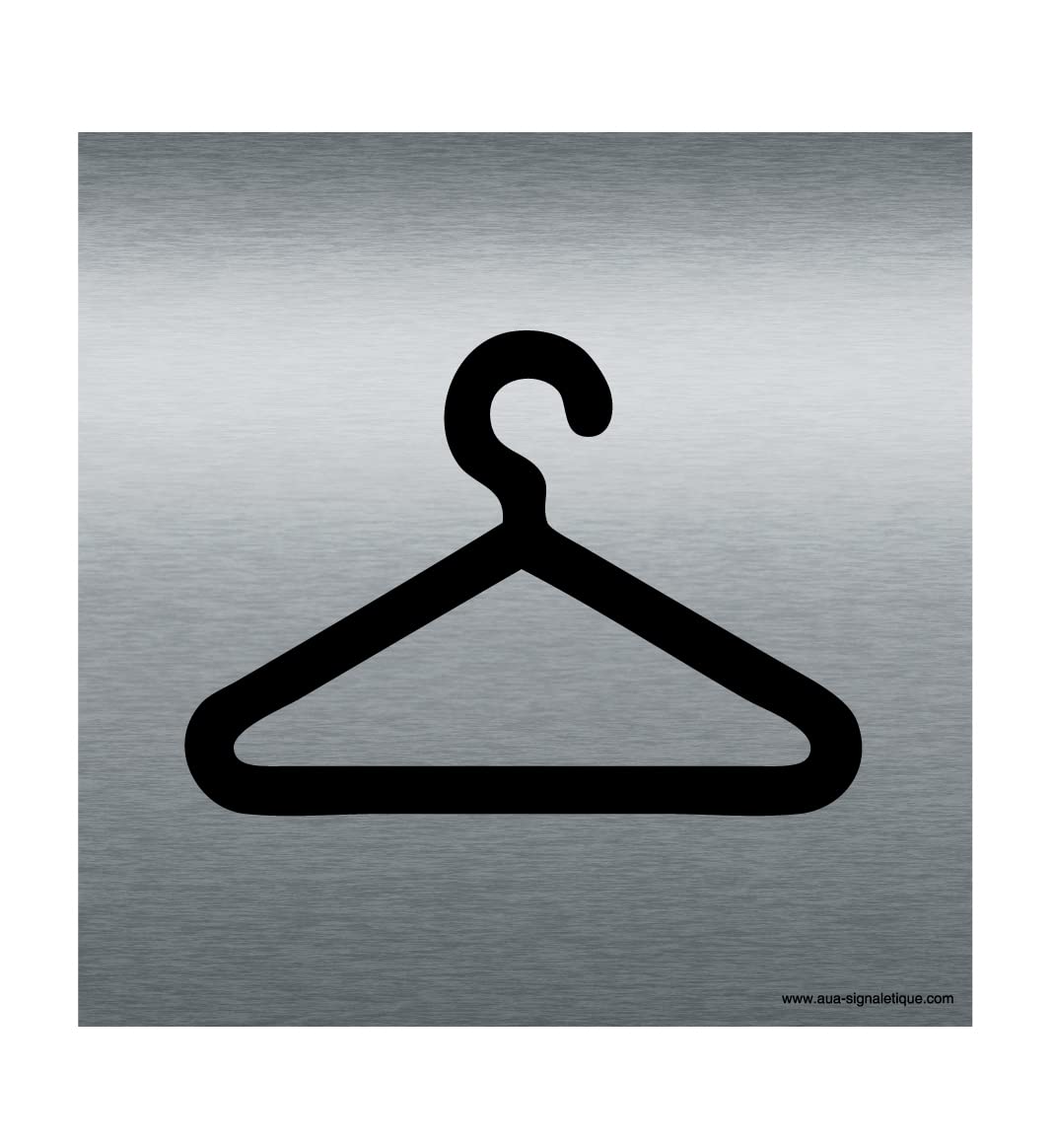 AUA SIGNALETIQUE - Plaque Alu Brossé Vestiaire - 200x200 mm