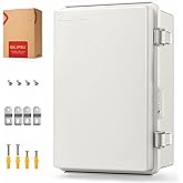 QILIPSU UL94-V0 Outdoor Electrical Box 11.4"x7.5"x5.5" Pro Waterproof Junction Box Weatherproof PC/ABS Alloy Plastic IP67 Project Electric Enclosure Grey Hinged Door