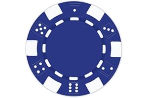 DA VINCI 100 Clay Composite Dice Striped 11.5 gram Poker Chips, Blank Blue Chips for Direct UV Print or Hot Stamping (Blue)