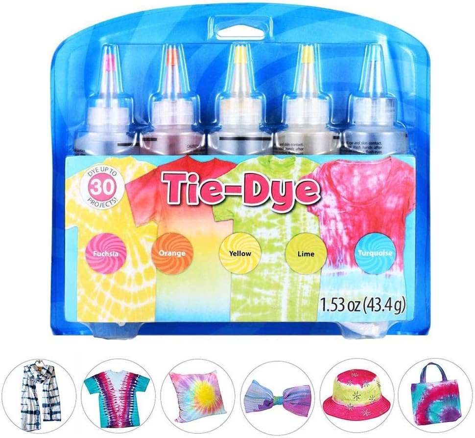 Tie-Dye Kit, Fabric Textile Muti-Color Easy-Squeeze Dyes Bottles,DIY Clothing Graffiti Fabric, DIY Fashion Dye Kit for Kids, Adults