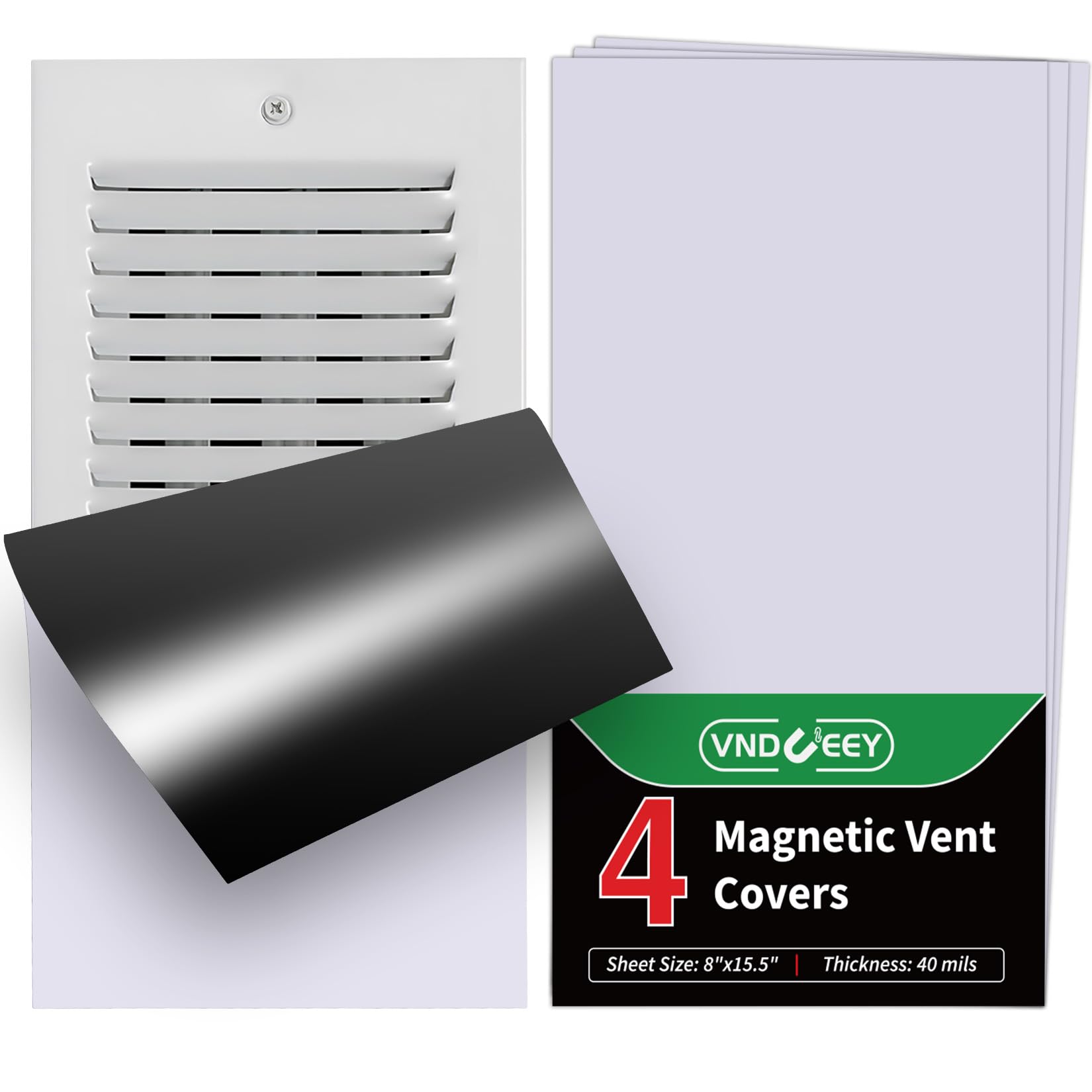 Photo 1 of VNDUEEY Strong Magnetic Vent Covers, 4 Pack Air Vent Covers for Floor, Wall, Ceiling Vents Air Register, 8 x 15.5 inch Air Vent Covers for RV, Home HVAC and AC Vents, Magnetic Vent Cover to Block Air