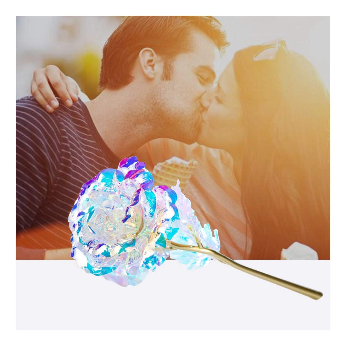 Gold Dipped Rose Red Gold Plated Rose - Everlasting Long Stem Real Rose Exquisite Holder, Romantic Gift for Valentine\'s Day, Best for Her Anniversary and Mother\'s Day Shohotop (Gold)