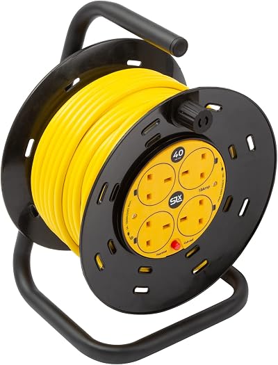 SLx Outdoor Extension Lead 40m 4 Socket Reel 13A UK Plug