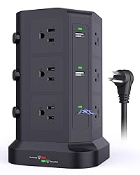 KOOSLA Dual 20W USB-C Power Strip Tower, Surge