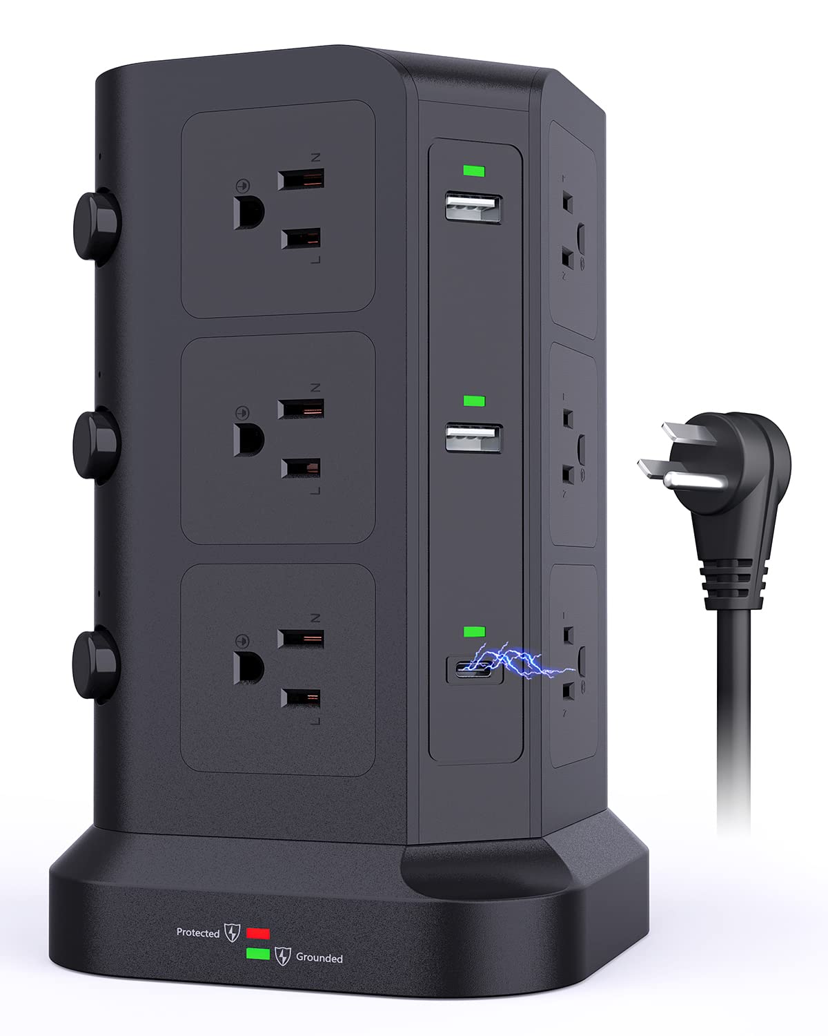 KOOSLA Dual 20W USB-C Power Strip Tower, Surge