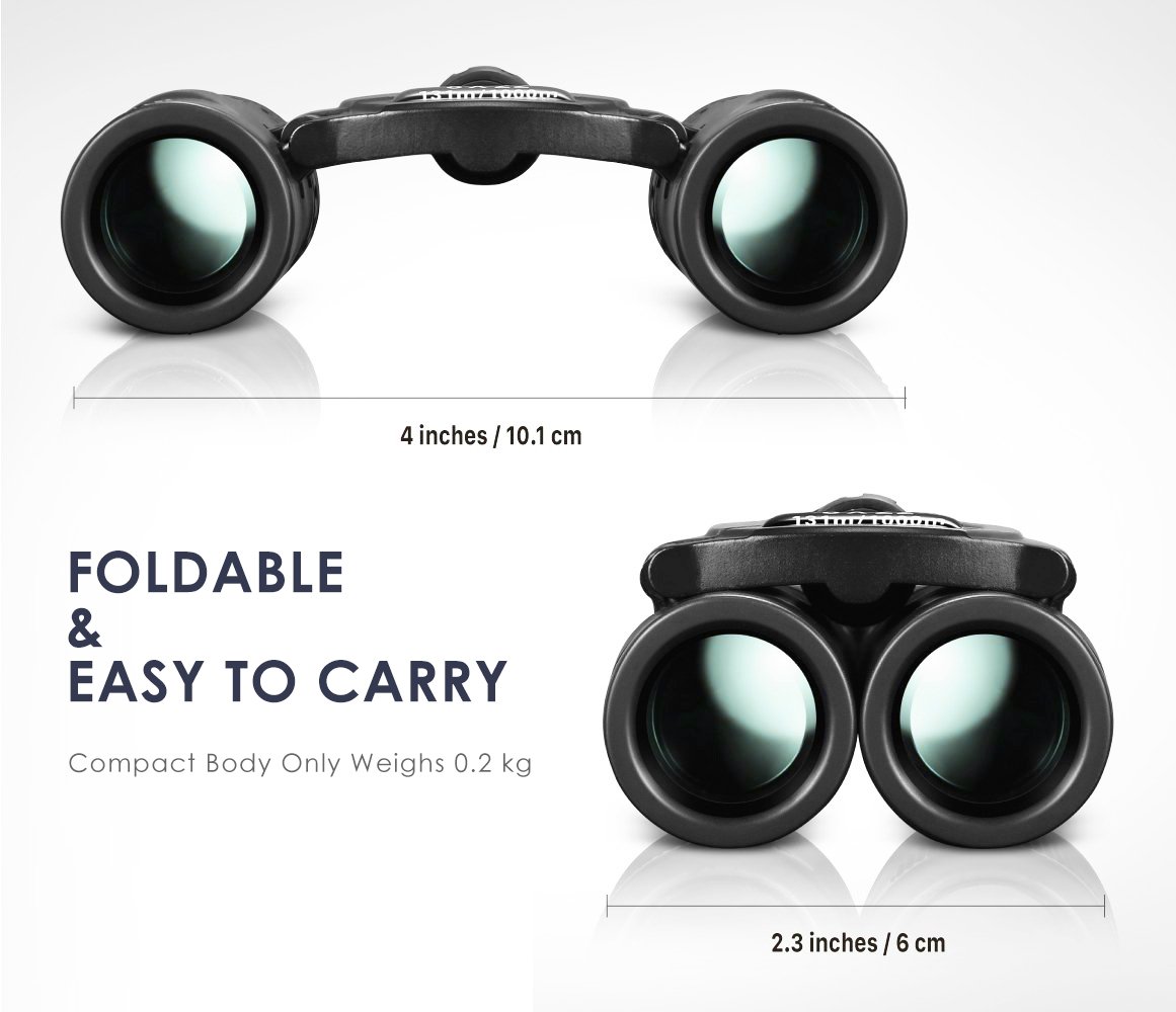 AVANTEK HD Folding Compact Binoculars 8X22, Mini Pocket Telescopes for Travel and Sports Games, High Power Portable Waterproof with Multi-Coated Optics