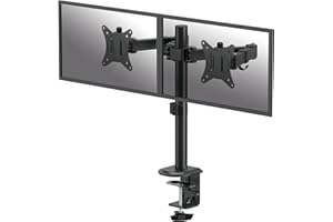 Fellowes Everyday Adjustable Dual Monitor Arm – Holds Two Screens up to 32" (inch) Weighing 19.84 lbs Each, Tilt, Swivel, Rot