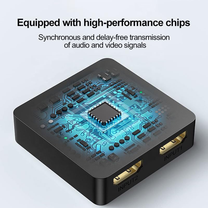 BD&M 4K@60Hz Bidirectional HDMI Switch 2x1 Manual Switcher for PS5 Xbox Fire Stick Roku - No Power Needed