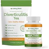 CALMING BLENDS Digestive Support Tea & Probiotic Supplement (40 Billion CFU, 60 Capsules) | Herbal Tea and Probiotic Duo for 