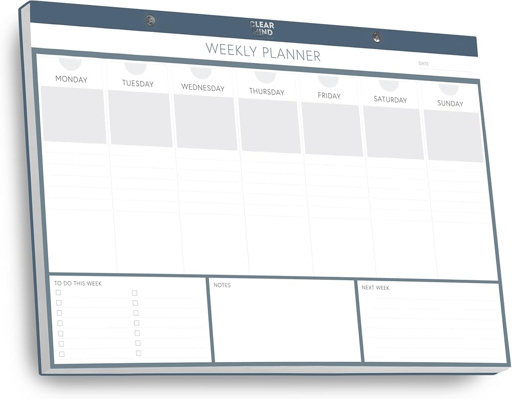 Clear Mind Concepts A3 Weekly Planner Desk Pad Premium Undated 52 Sheets 120gsm