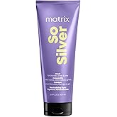 Matrix So Silver Purple Hair Mask - Deep Conditioning, Repairs Damaged Blonde and Silver Strands, Neutralizes Yellow Tones, For Color-Treated or Bleached Hair