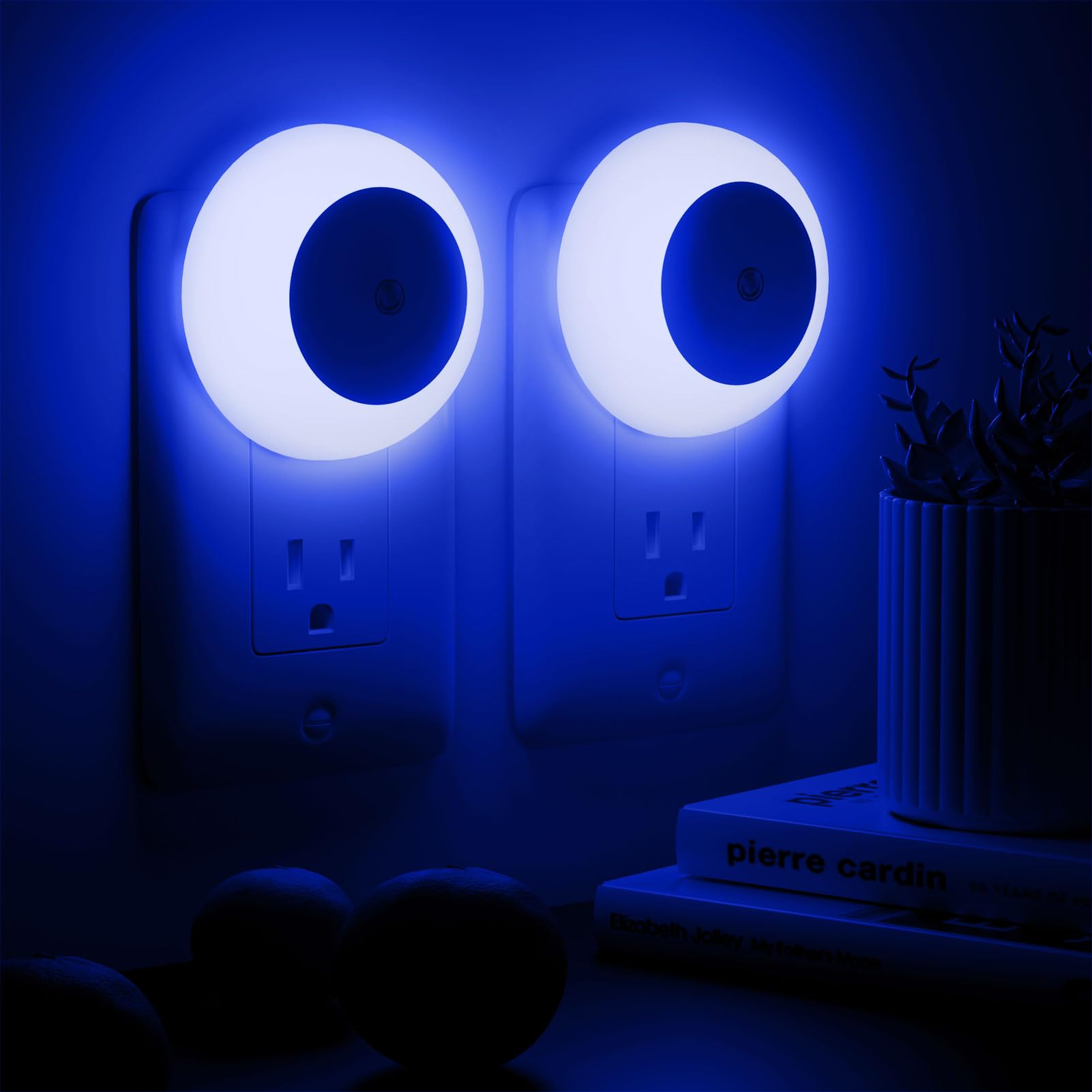 Photo 1 of fesnne Night Light, Night Lights Plug into Wall, Dusk to Dawn Sensor, Blue Led Night Light 0.5W, 2 Pack Nightlight for Adults, Bedroom, Bathroom, Hallway, Kitchen