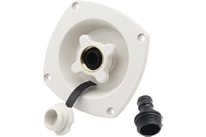 AMOMD RV City Water Inlet Reduce Pressure Fresh Water Injection Port Built in Water Stop Valve to Prevent Backflow After Water Stop for RV Tanks Caravan Camper Travel Trailer Motorhomes Part (White)