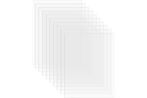 SimbaLux Acrylic Sheet Clear Plexiglass 5” x 7” 0.04” Thick (1mm) Pack of 10 Transparent Plastic Plexi Glass Board with Protective Paper for Photo Frame Replacement, DIY Display Projects, Craft