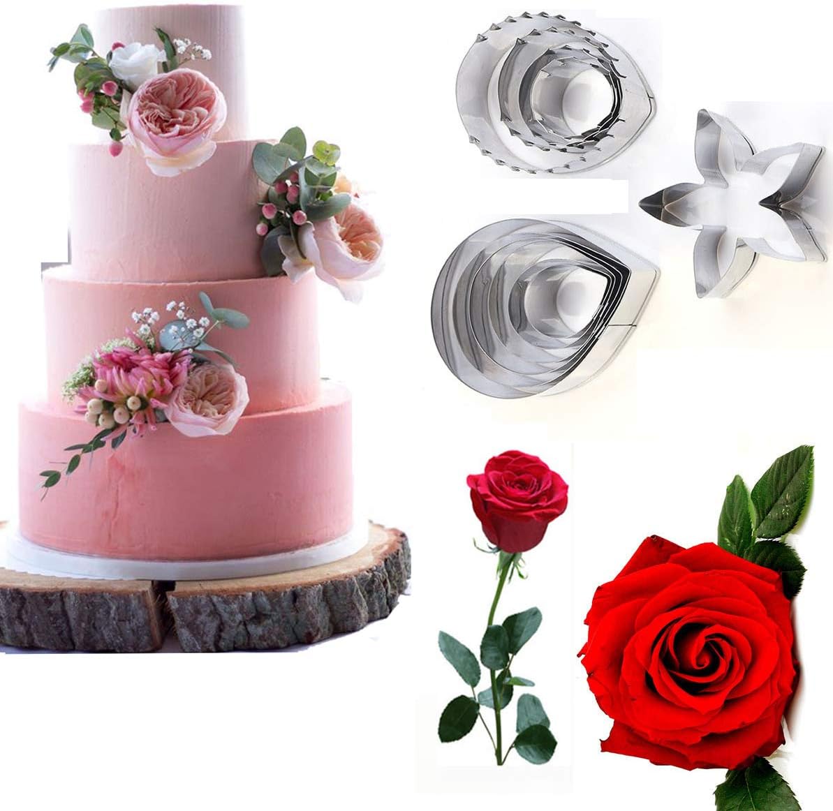 Cake Decorating Gumpaste Flowers Austin Rose Cutter Set of