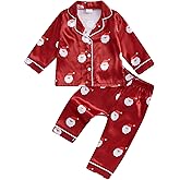 Kavousa Christmas Pajamas For Kids Toddler Girl Boys Pjs Santa Shirts Tops Long Pants Lounge Suit Sleepwear Fall Pjs Set
