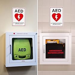 T&R AED Sign - 2 Pack - 10 x 7 Inches Rust Free