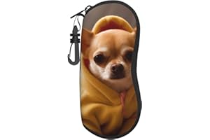 BNVSADC Cute Depressed Chihuahua Printed Glasses Case Ultra-Light Soft Shell Protective Eyewear Organizer for Men and Women