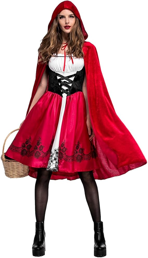 Halloween Costume Women's Little Red Riding Hood Cosplay Costume Hooded