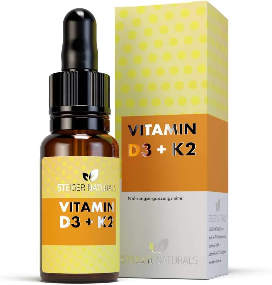 Vitamin D3 + K2 Tropfen, 15ml, 300 Tropfen, 100 Vegan, keine