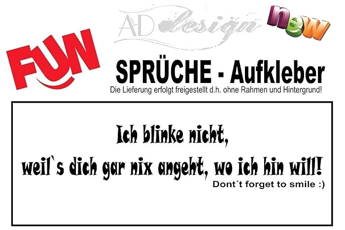 Neu Lustiger Spruch Aufkleber Blinken