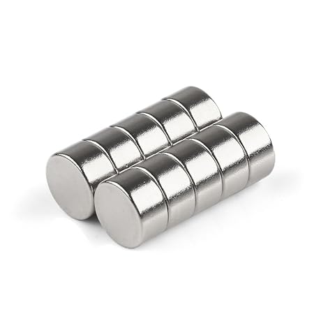 10 piezas Imán Imanes neodimio NdFeB N50 Cilindro 10 x 5 mm ...