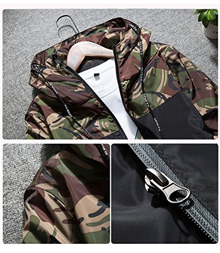 Banana Bucket Floral Bomber Jacket Men Hip Hop Slim Fit Flowers Bomber Jacket Coat Men's Hooded Jackets(US S) Label Size XL Camouflage