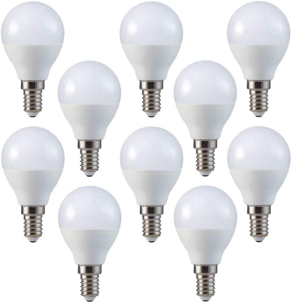 V-Tac LED 3w P45 Golf Ball Bulbs - PACK OF 10 - E14 / SES - Cool White 6400K, 3w 6400k Cool White, 10 Count (Pack of 1)