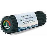 Oceanfoam Ripple Travel Foam Roller (11" x 3.35") Firm Mini Foam Roller for Physical Therapy, Deep Tissue Massage, Back Pain - High Density, Ergonomic Wave Textured - Yoga, Pilates, Exercise (Hunter)