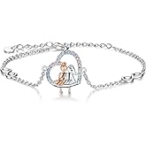 YONFQE Two Sister Bracelet for Women Sterling Silver Sisters Forever Bracelets Jewelry Twins Gift for Friendship 2 Sisters