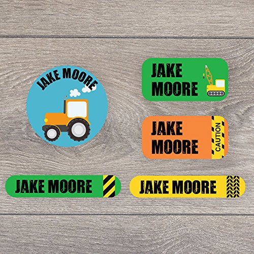 Buy Iron on name labels for children Construction pack Perfect