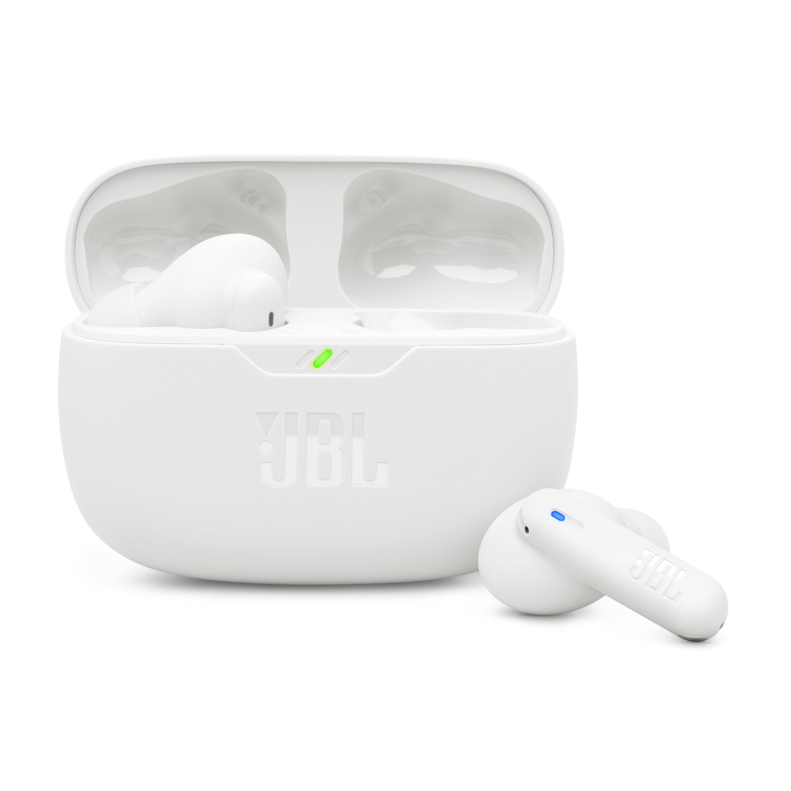 JBL Wave Beam 2, Kabellose Bluetooth-In-Ear-Kopfhörer mit Noise-Cancelling, 40 h Wiedergabezeit, JBL Pure Bass Sound, Smart-Ambient-Technologie und Multipoint-Verbindung, Weiß