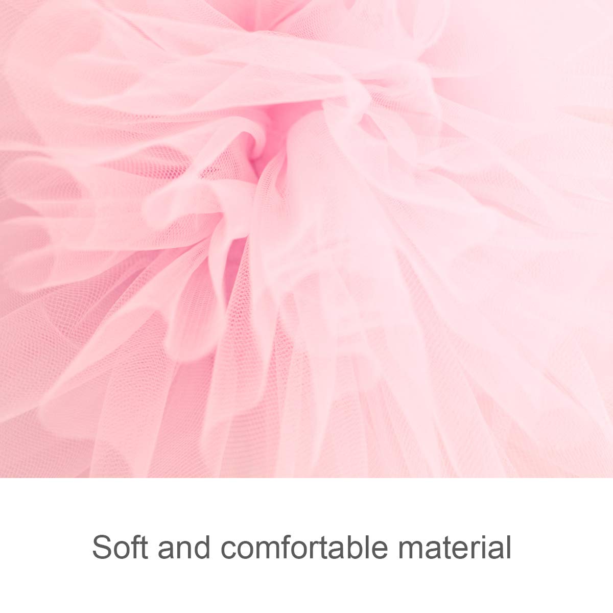 belababy Newborn Girls Tutu 5 Layers Tulle Dress Up Skirt, Red