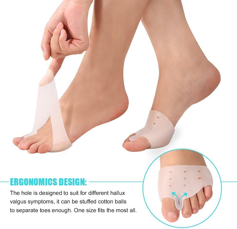 Toe Separator and Gel Bunion Pads for Hammer Toe Straightener, Crooked Toe Stretchers and Alignment, Bunion Pain Relief, Callus Blister, Hallux Valgus, Overlapping Toes Spacers, Ball of Foot Pad: Health & Personal Care