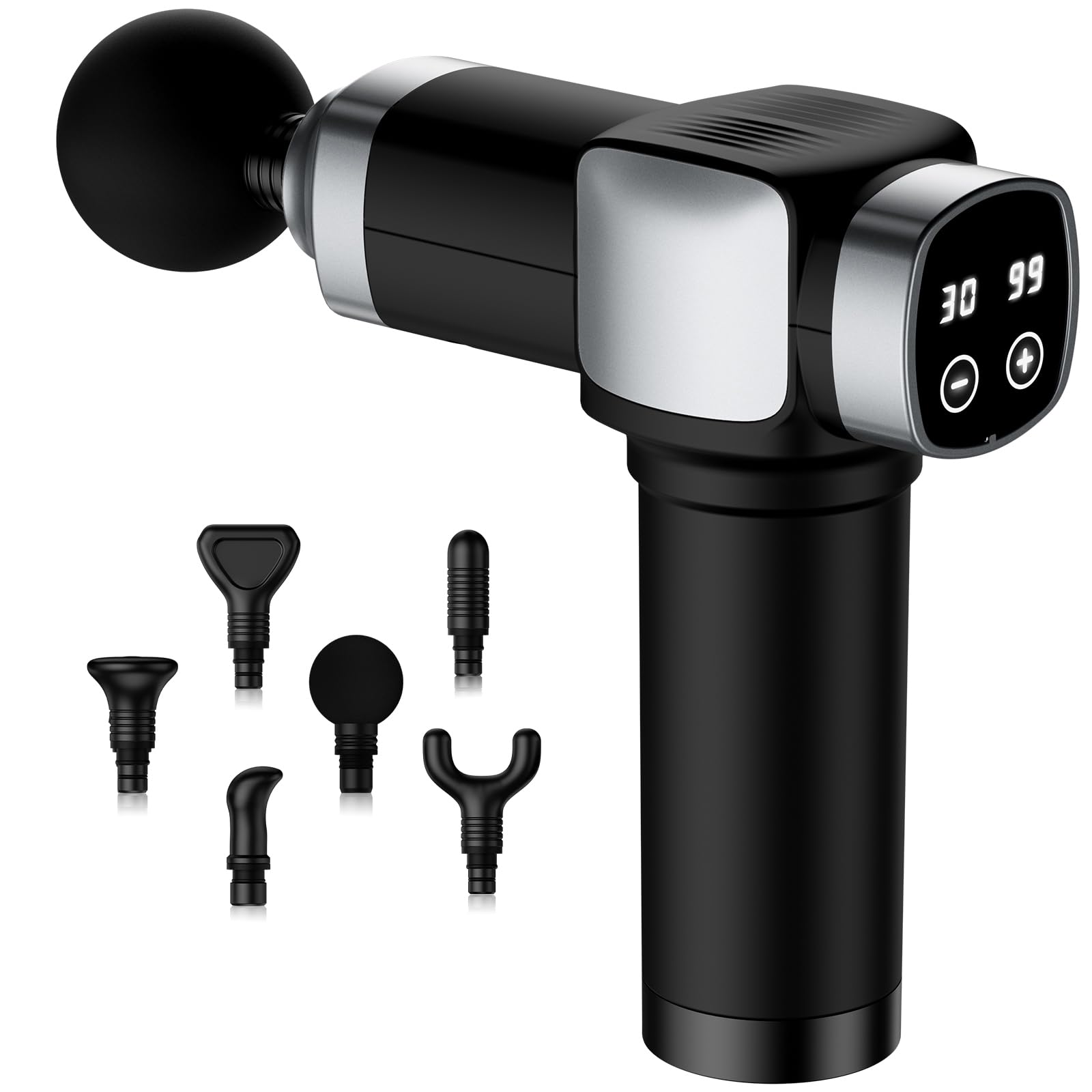 Photo 1 of **PARTS ONLY**CAMEFER Deep Tissue Massage Gun, Portable Percussion Muscle Massager with 30 Speeds & 6 Attachments, Handheld Electric Back & Neck Massager for Pain Relief
