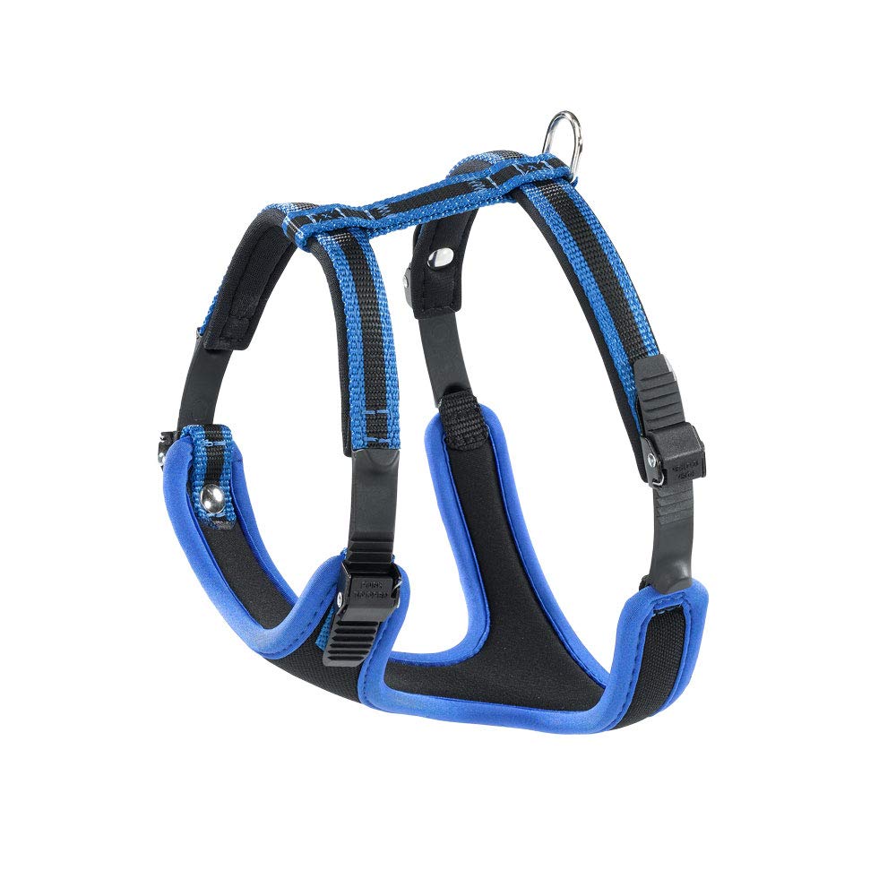 Ferplast Small Size Dog Harness ERGOCOMFORT SMALL, Adjustable Dog Harness, Comfortable, Padded, Double Micro-adjustment Closure, Quick Release, Blue