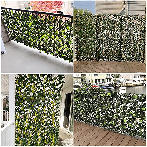 86 York Expandable Fence Privacy Screen Faux Ivy Decorative for Outdoor