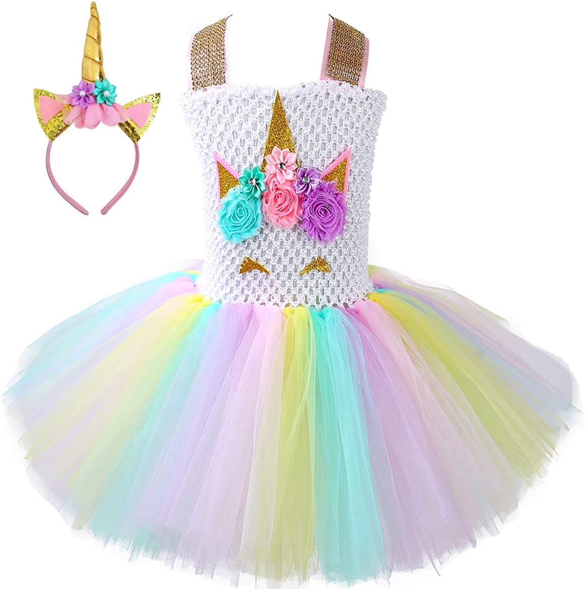 Unicorn Tutu Dress, Unicorn Birthday Outfit, Unicorn Headband, Birthday Dress