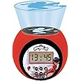 LEXiBOOK - Miraculous Projector Alarm Clock with Snooze Function and Alarm Function, Night Light with Timer, LCD Screen, Battery Operated, Red/Black, RL977MI