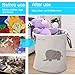 Storage Baskets, Junnom Collapsible & Convenient Laundry Bin/Laundry Basket/Laundry Hamper/Storage Solution for Office, Bedroom, Clothes, Toys - Super Cute Gray Elephant