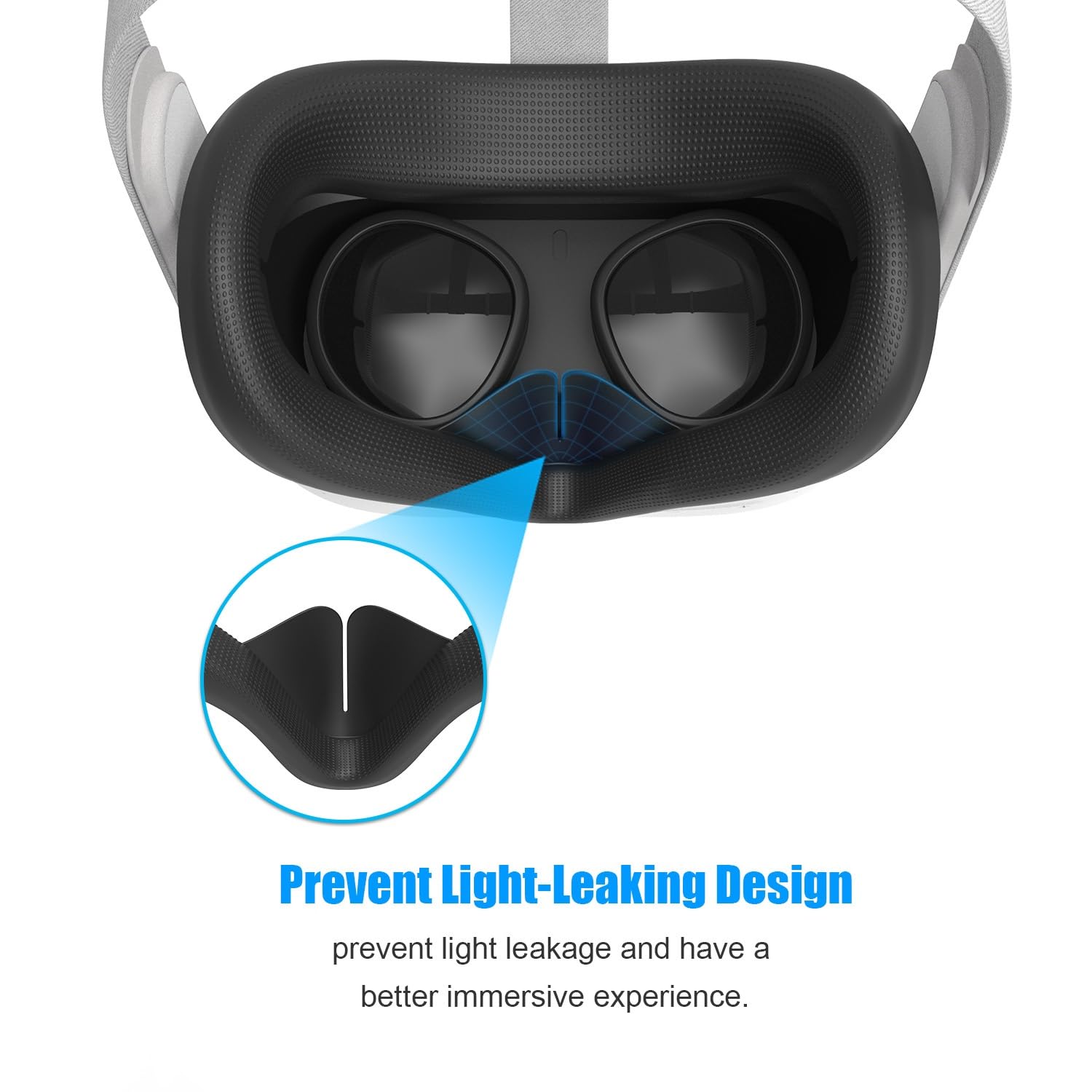 AMVR Silicone Face Cushion Pad Replacement for Oculus Quest 2 | Sweatproof | Washable | Lightproof | Anti-Leakage | Black | VR Face Plate Mask | Only Cover