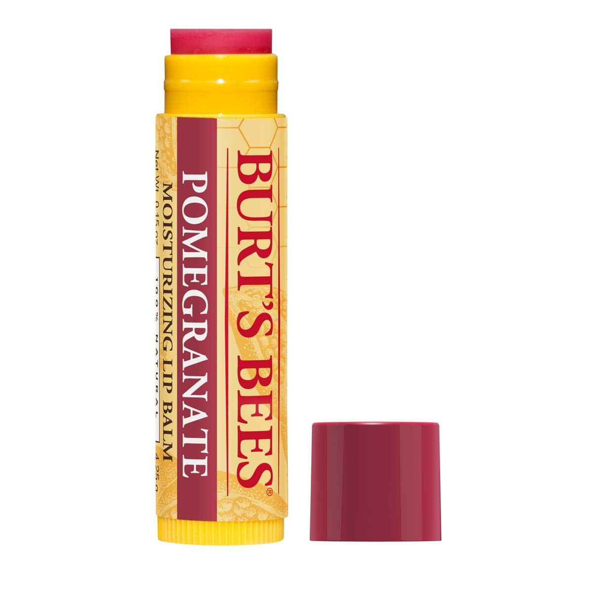 Burt's Bees 100% Natural Moisturizing Lip Balm, Pomegranate with Beeswax and Fruit Extracts - 4 Tubes : Beauty