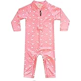 weVSwe Baby Girl Toddler Rash Guard Swimsuit Sun Protection Beachwear Zipper Bathing Suit 0-3 Years