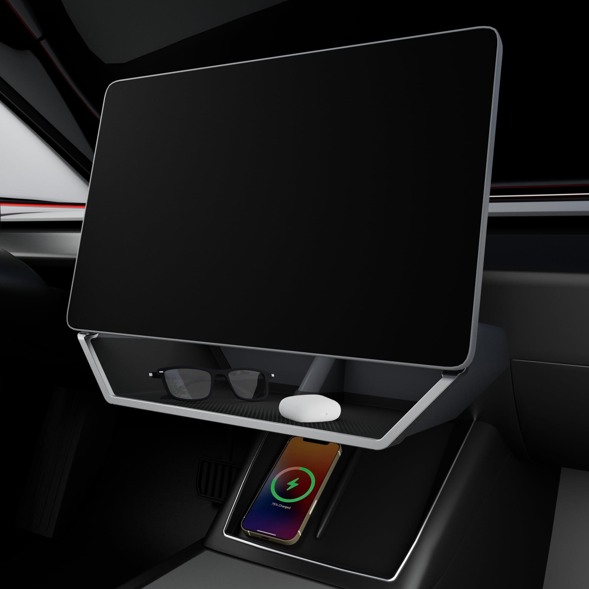 Photo 1 of Klutchtech for Model Y Juniper Under Screen Storage Organizer 2025-2026 Upgrade, Model 3 Highland Center Console Organizer Tray 2024-2026 for Tesla Model Y Juniper Accessories, Black