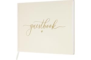 WOWYOGA Elegant Guest Book - Polaroid Guest Book for Special Events, 9.2'' x 7.3'', 55 Sheets/110 Pages, Photo Guest Book with Inner Pocket, 2 Photo Sticker Sheets, 110 Pages for Sign in and Photos