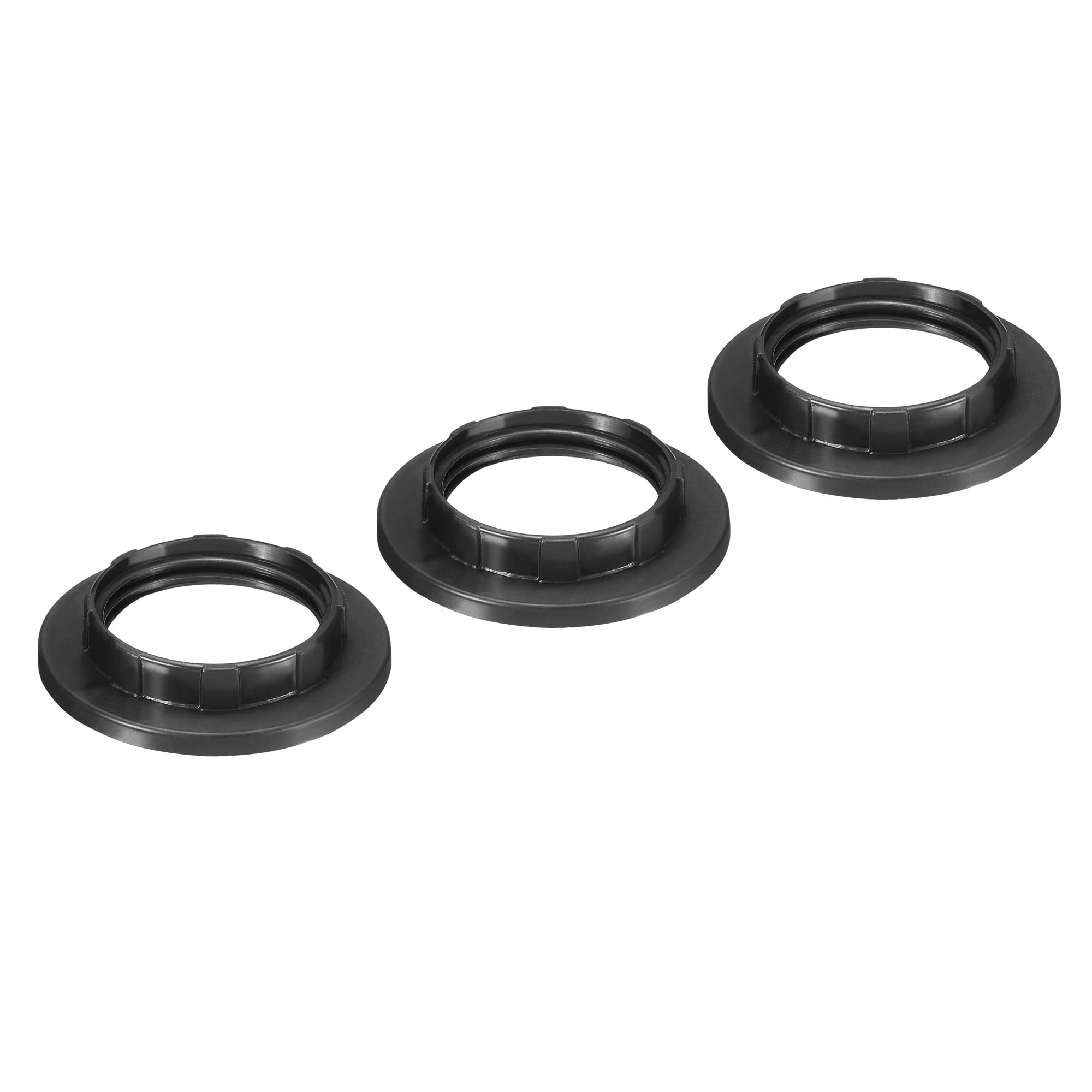 Photo 1 of PATIKIL E14 Light Socket Rings, 3 Pack Lamp Shade Holder Adapter Ring for Light Fixtures, Black Color