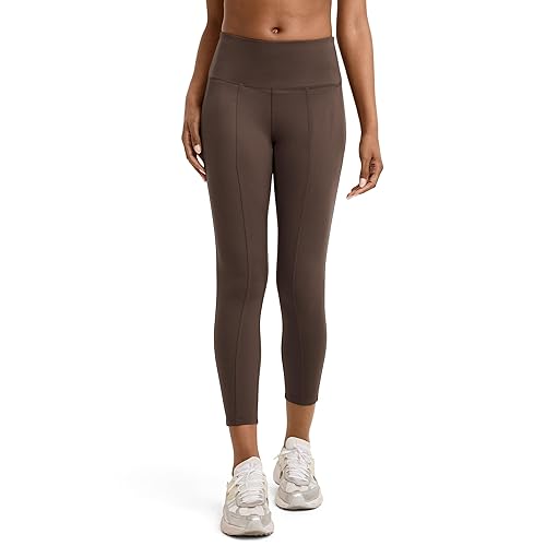 Jockey Women's Activewear EVERACTIVE Pintuck 7/8 Legging, Espresso, L